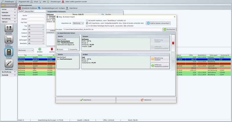 Invoice Program for Germany, Austria and Switzerland incl. eBay, Amazon gallery