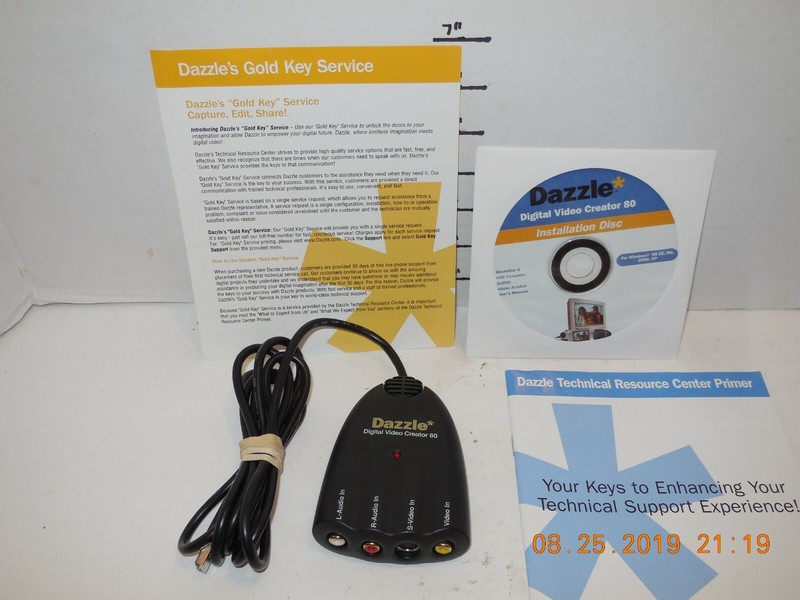 DAZZLE DVC-80 Digital Video Creator 80 Video Capture Device RCA USB Cable Disc gallery