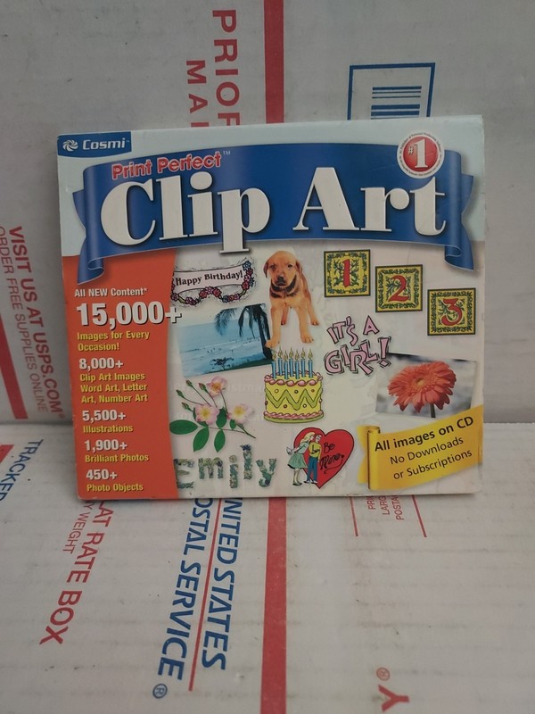 COSMI Print Perfect Clip Art 15,000+ Images Windows 98SE/Me/2000/XP Used – #173