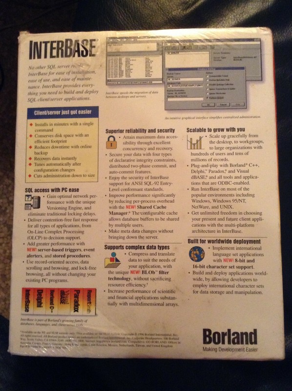 Borland InterBase v 4.2 SQL Server retail sealed gallery