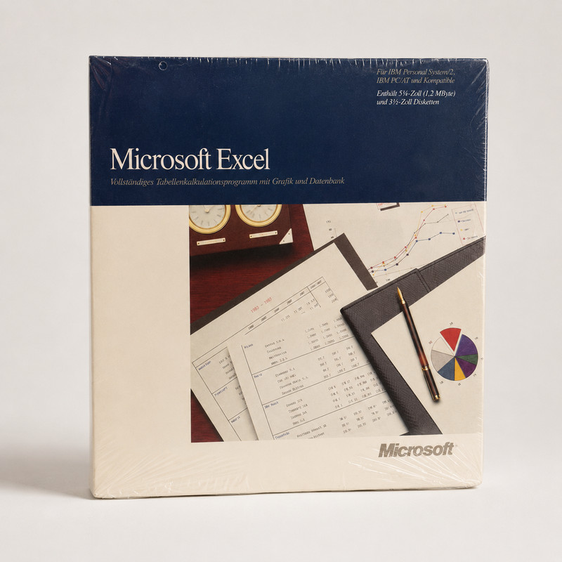 Microsoft Excel Original Box Vintage Big Box IBM PC AT PS2 5.25 3.5 inch RARE