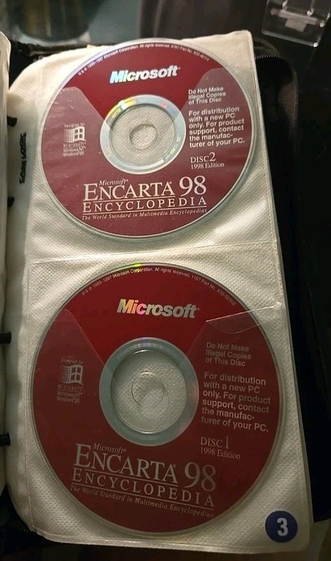 MICROSOFT ENCARTA 98 DELUXE ENCYCLOPEDIA 2 CDS FOR WINDOWS NT 95 DISCS ONLY #86A