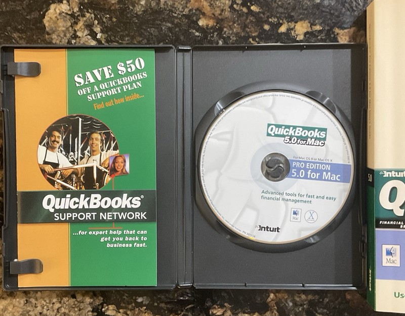 Intuit QuickBooks 5.0 For Mac 2002 Version, Book CD, Key Code Mac OS 9 or OS X gallery