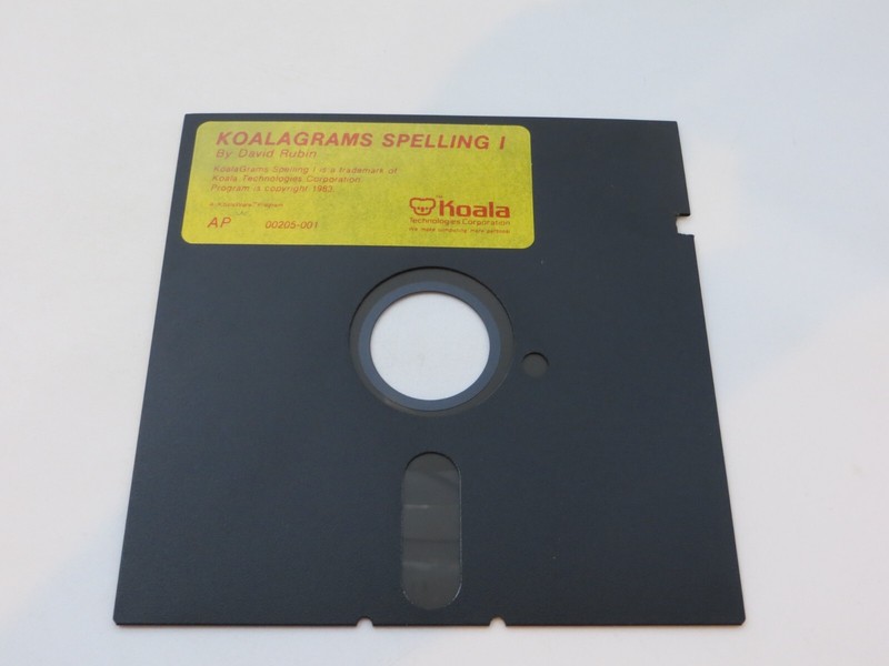 5.25" Floppy Disk KoalaWare KOALAGRAMS SPELLING I vtg computer software gallery