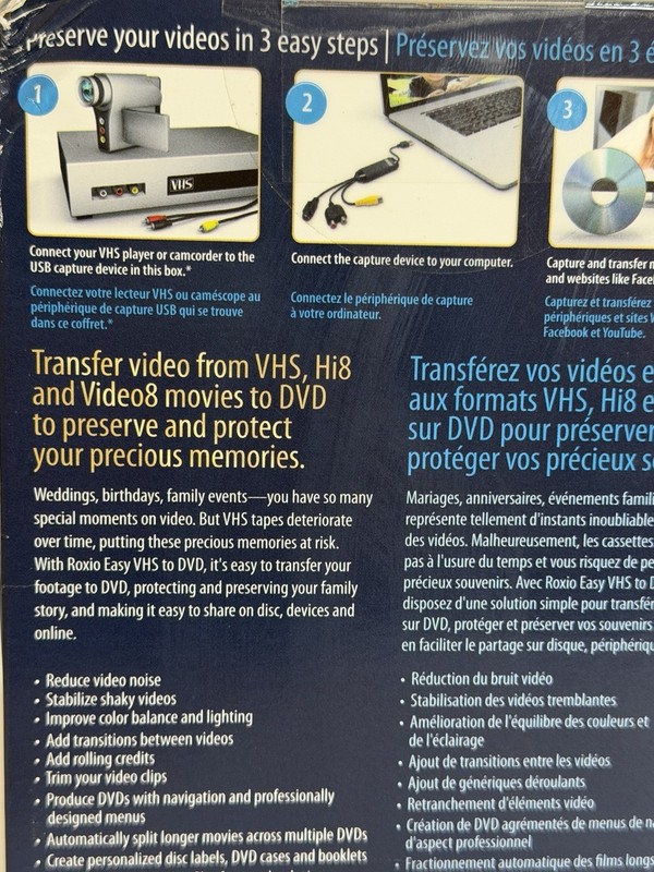 Roxio Easy VHS To DVD 3 Plus Convertor VHS Video Hi8 & Video8 Movies To DVD gallery