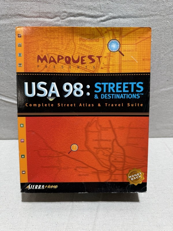 MapQuest USA 98 Streets & Destinations CD-ROM Vintage Windows 95 98 Atlas