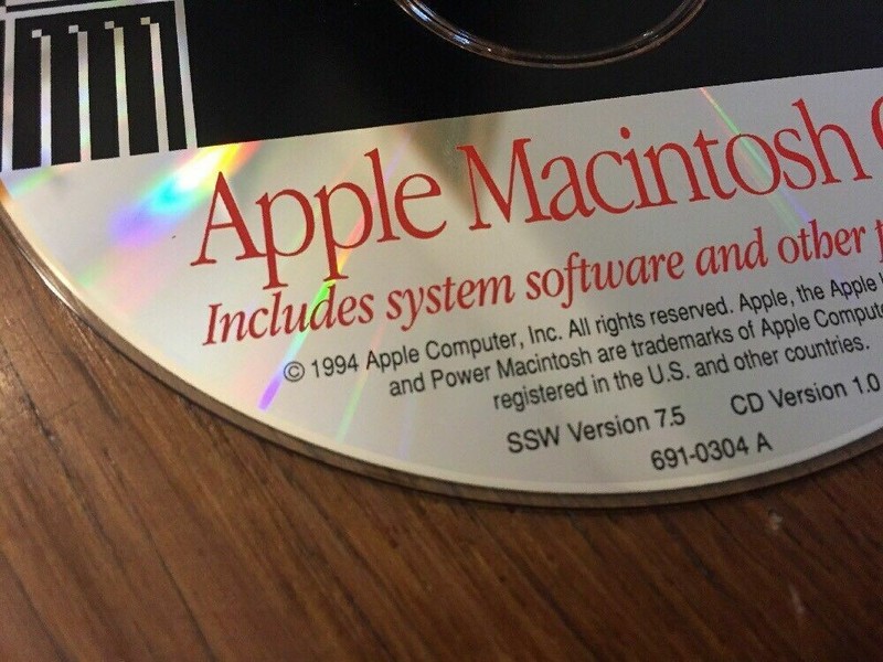 Vintage 1994 Power Mac Macintosh OS 7.5 CD System Software Programs Disc gallery