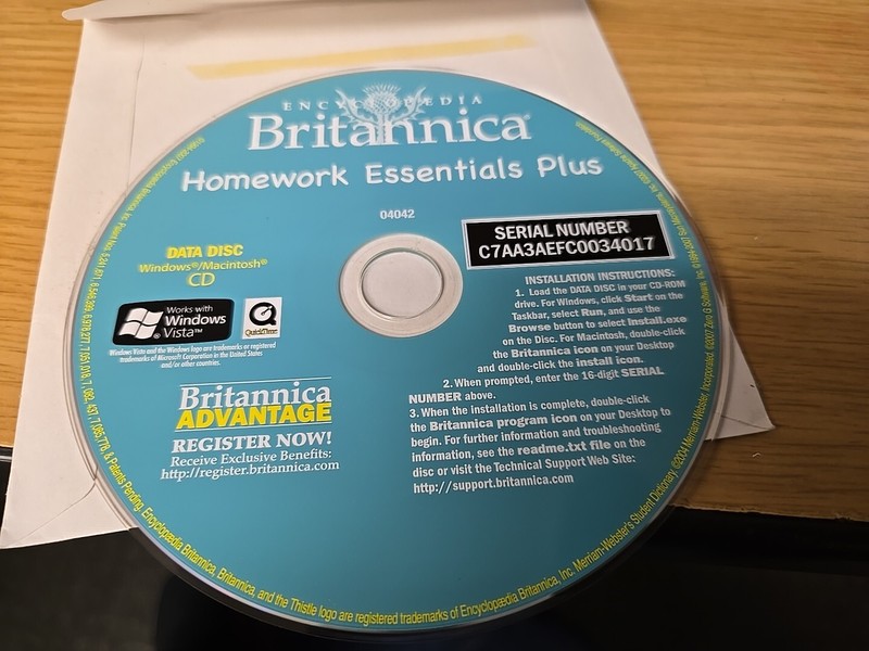 Encyclopedia Britannica Homework Essentials Plus CD-Data Disc-Win/Mac-04042 NEW gallery