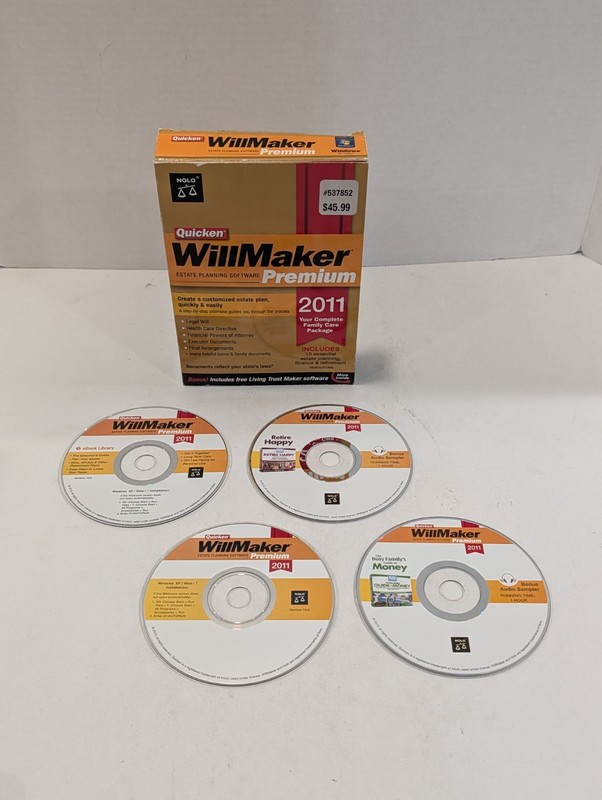 Quicken WillMaker PREMIUM 2011 - NOT COMPLETE - 4 Discs PC CD-ROM gallery