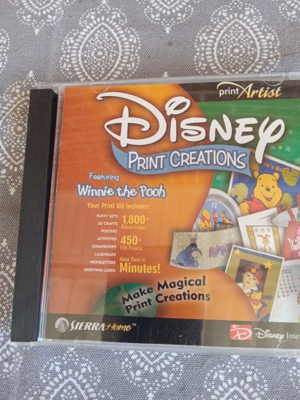 Disney Print Creations PC CD-Rom Pre-owned print Artist Winnie-the-Pooh