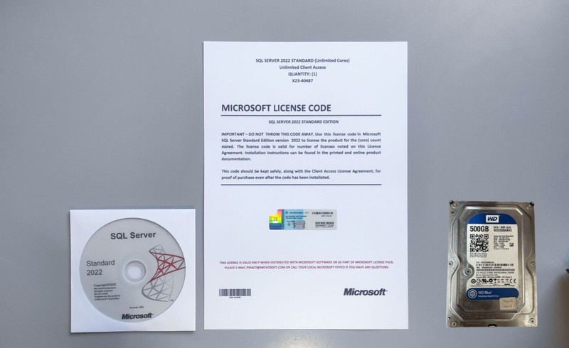 SQL Server 2022 Standard Unlimited Core & Unlimited CALs License & DVD gallery