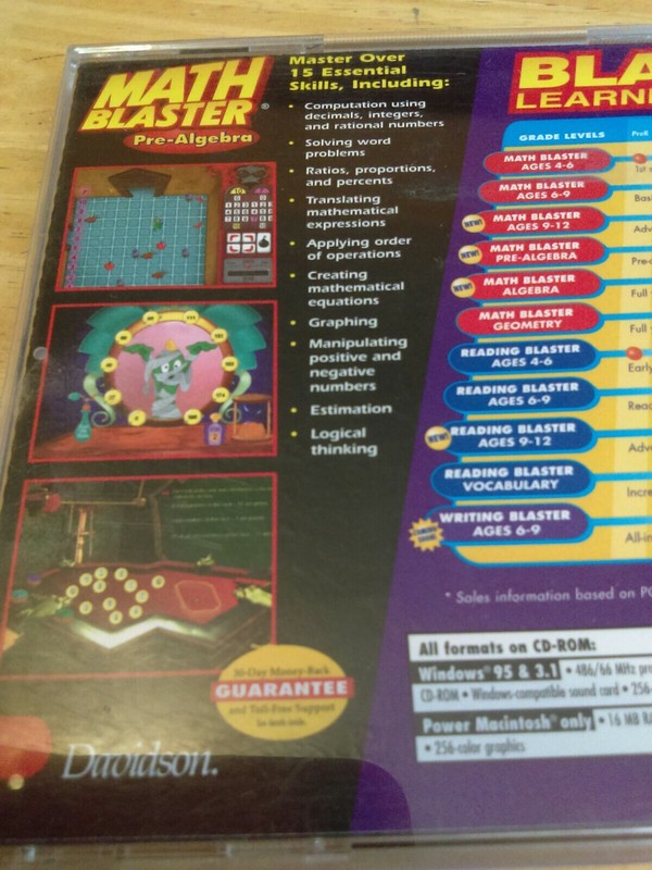 Lot of 2 Vocabulary w/ Games & MATH BLASTER Pre-Algebra Word Problems PC CD-ROM gallery