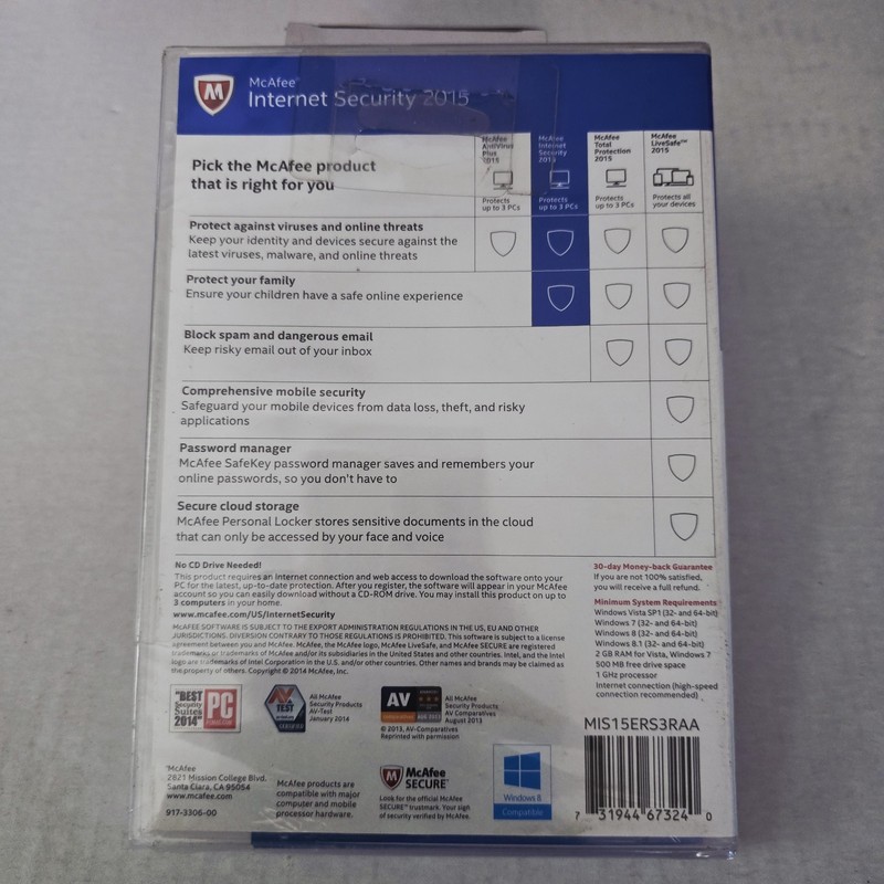 McAfee Internet Security 2016 for Windows, Mac & iOS, Android Devices SEALED gallery