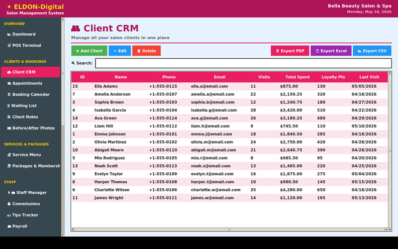 Salon Management Software USB Spa POS Booking Invoice System Windows Mac gallery