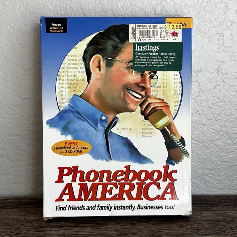 Every Phonebook In America On 2 CD-ROMs Brand new 1999 Sealed
