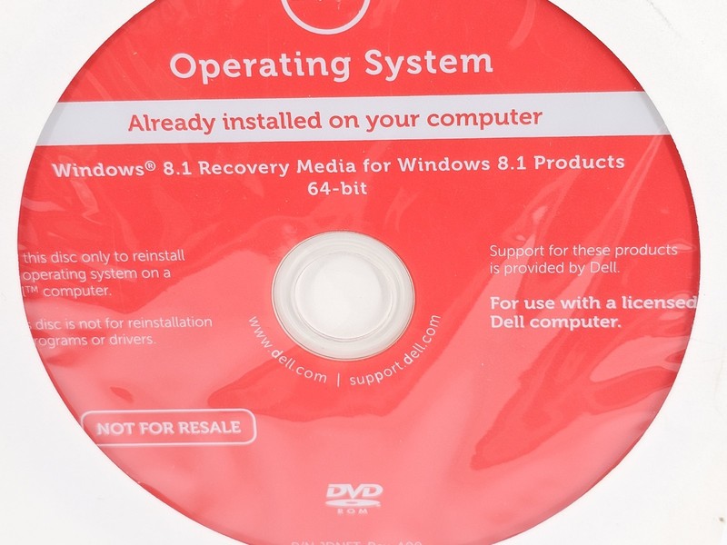 Microsoft Windows 8.1 OS Recovery Media 64-Bit Dell OEM Disc NEW/UNUSED DVD gallery