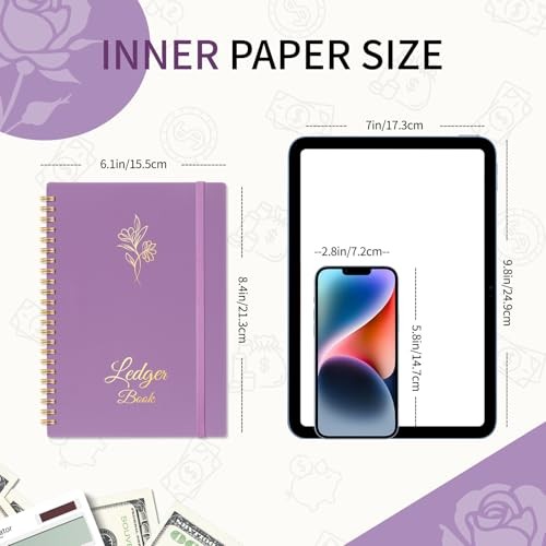Accounting Ledger Book for Small Business Medium(8.4" x 6.1" ) Purple gallery