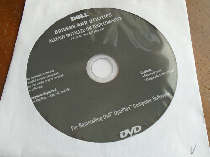 NEW OEM Dell OptiPlex 330 740 755 Driver & Utilities DVD CD 0UM835 RY487