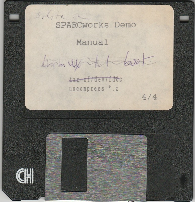 SPARCworks Demo Manual ~ 3.5″ disk singel disk 4 of 4