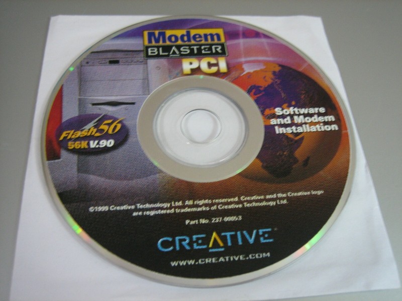 Modem Blaster PCI Flash56 56K V.90 Software & Modem Installation Disc (PC, 1999)