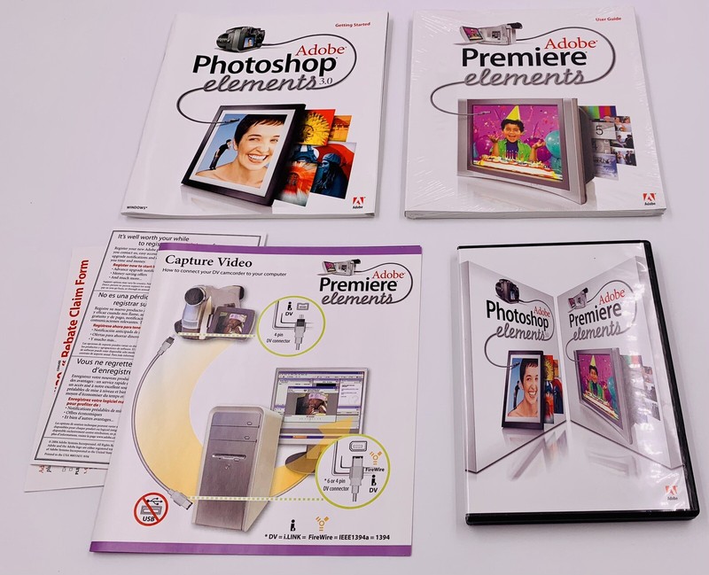 Adobe Photoshop Elements 3.0 AND Adobe Premiere Elements, for XP Same Box, LOOK gallery