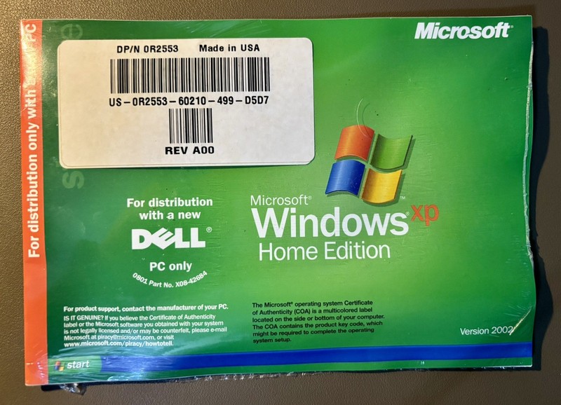 Microsoft Windows XP Home Edition 2002 Dell PC Brand New Sealed