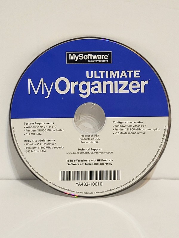 My Software ULTIMATE MY ORGANIZER CD-Rom – Disc Only