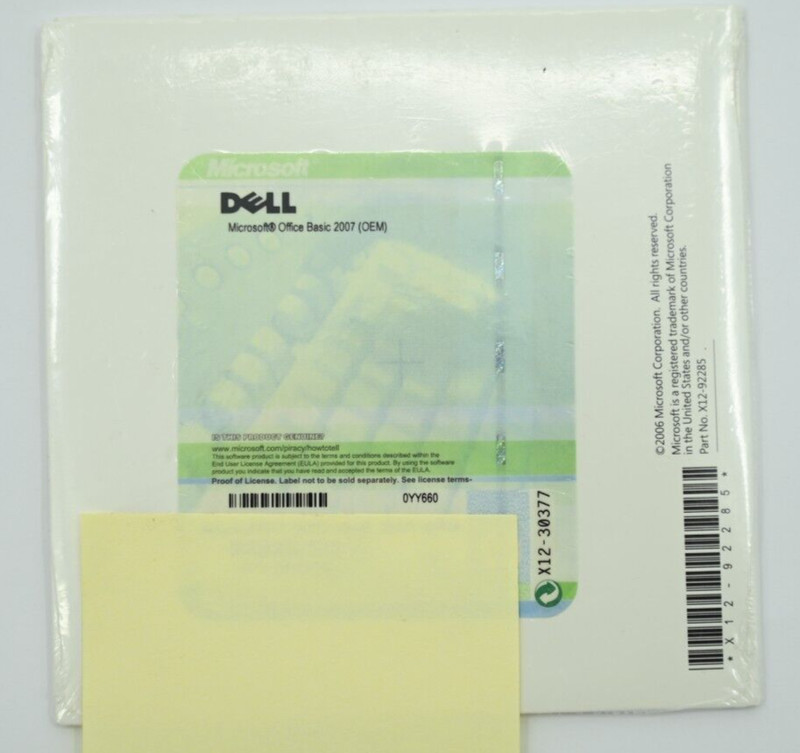 Microsoft Office 2007 Basic Edition SEALED English for Dell 0YY660 Windows gallery