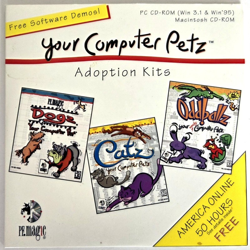 Your Computer Petz Adoption Kits – Demos, Win3.1/Win95/Mac CD-ROM, PF.Magic