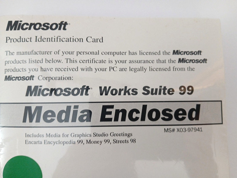 Microsoft Works Suite 99 w/ Certificate of Authenticity : NEW & Sealed gallery