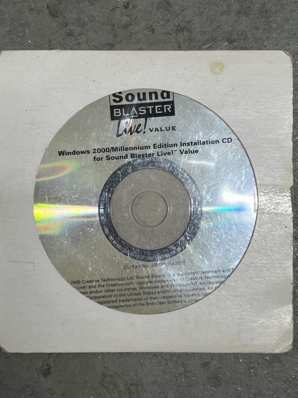 Creative Sound Blaster Live Windows 2000 Installation CD-ROM Software Disc