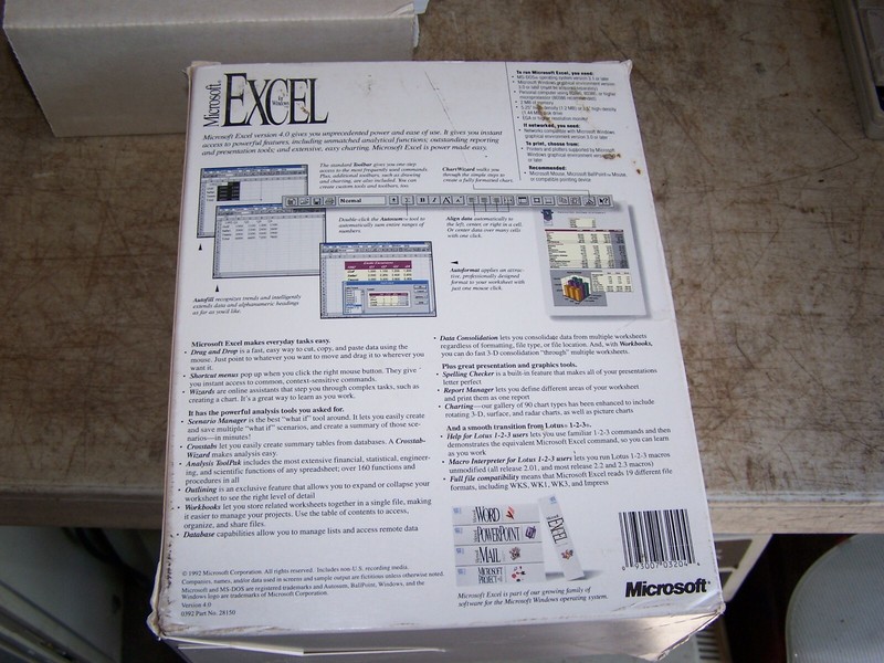 Vintage Microsoft Excel 4.0 on 3.5 HD Disk (New Open Box Sealed Disks) for PC gallery