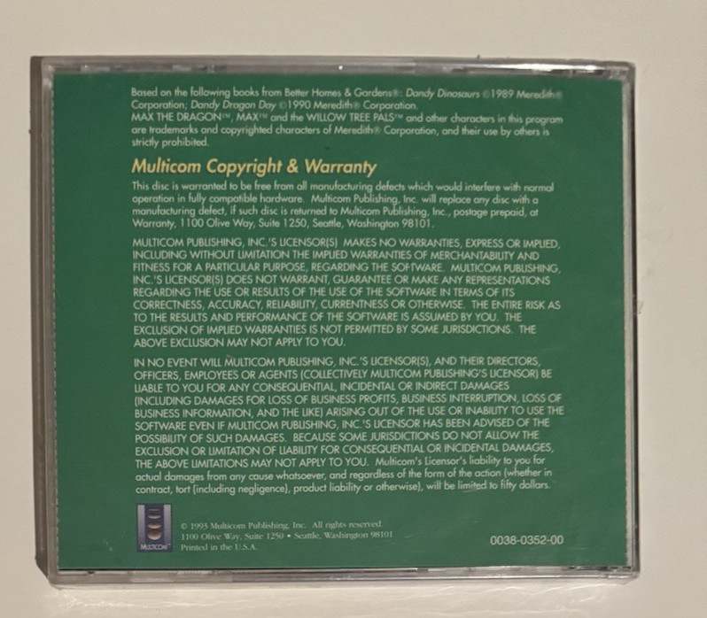Dandy Dinosaurs CD Rom Interactive Storybook Max The Dragon MPC Macintosh gallery