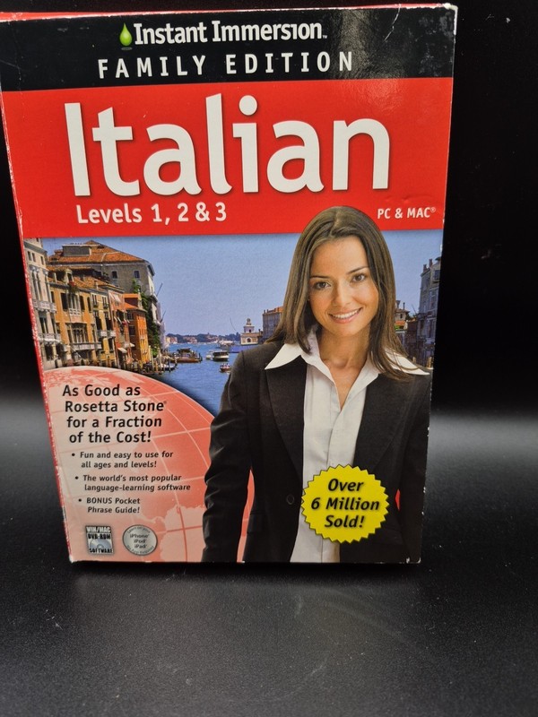 Instant Immersion ITALIAN Levels 1, 2, & 3 Family Edition Pc & Mac