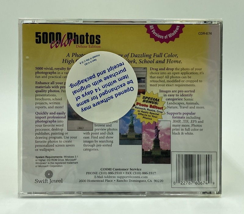 5000 Color Photos Deluxe Edition CD ROM Home/Office *New & Sealed* Swift Jewel gallery