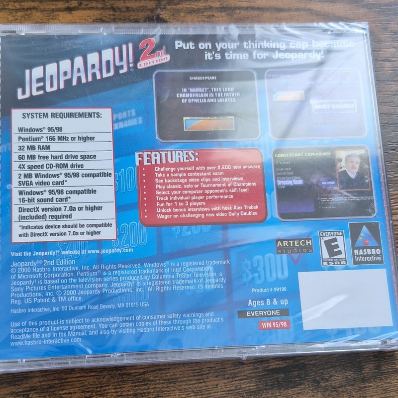 Hasbro Interactive Jeopardy! 2nd Edition CD-ROM PC Game Windows 95 98 English gallery