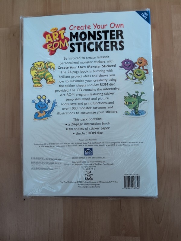 Art ROM CREATE YOUR OWN MONSTER STICKERS by TOP THAT New Sealed Vtg Scrapbook gallery