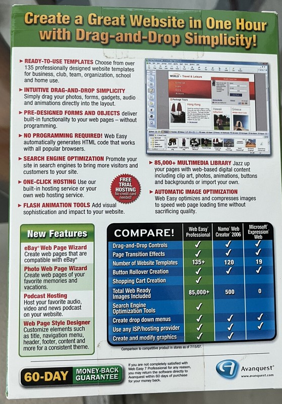 Avanquest WebEasy 7 Professional Web Design Software Windows Vista Open Box New. gallery