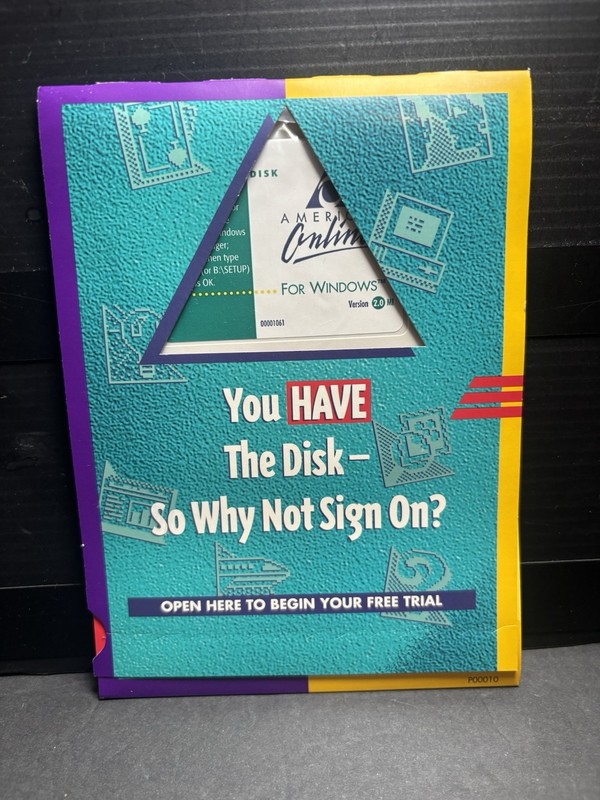 AOL America Online For Windows Version 2.0 Sealed Mailer 3.5” Floppy Disk