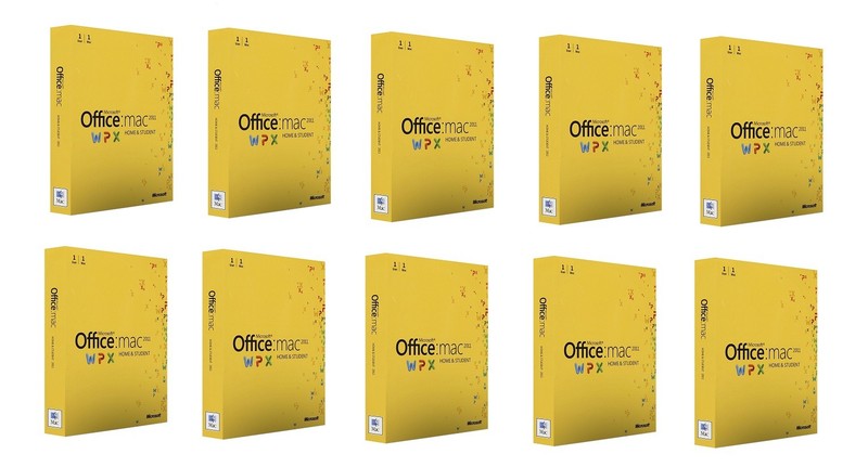 Microsoft Office MAC 2011 Home and Student x 10 pcs