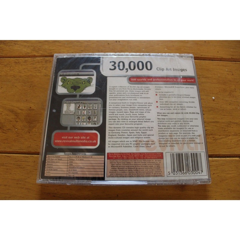 Revival 30,000 Clip Art Images PC CD-ROM Software Brand New Sealed Windows CD gallery