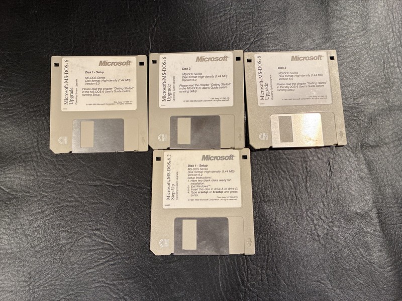 MS-DOS 6 and 6.2 Step-Up Floppy Disk 3.5″ 1.44 MB – Set of 4