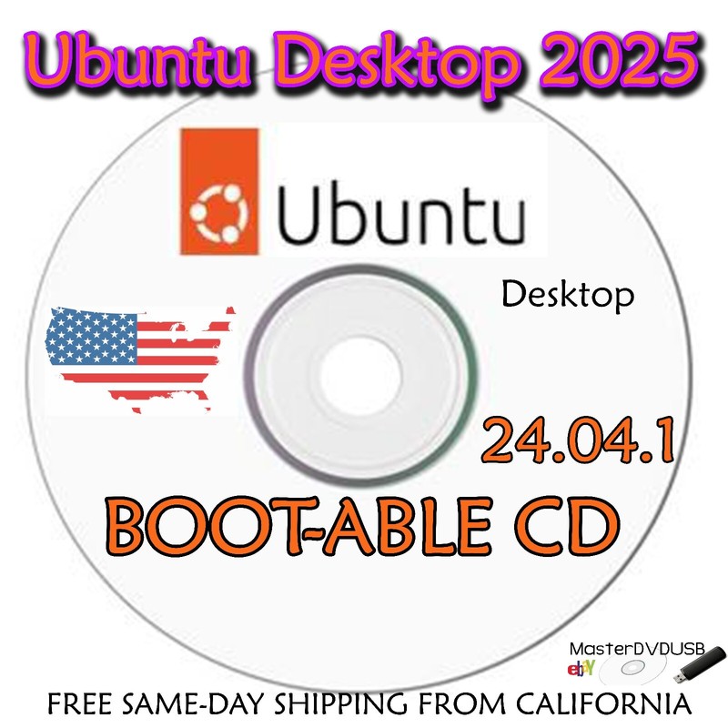 Ubuntu 24.04.1 LTS Edition – Bootable Live DVD – 64-bit – Secure & Robust OS!