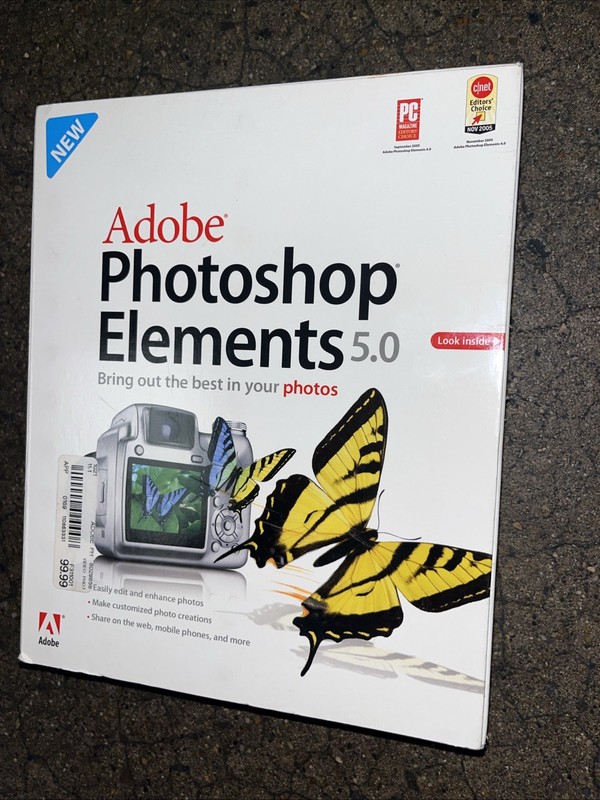 Adobe Photoshop Elements 5.0 Software – Photo Editor (Win XP, CD, PC) New Sealed
