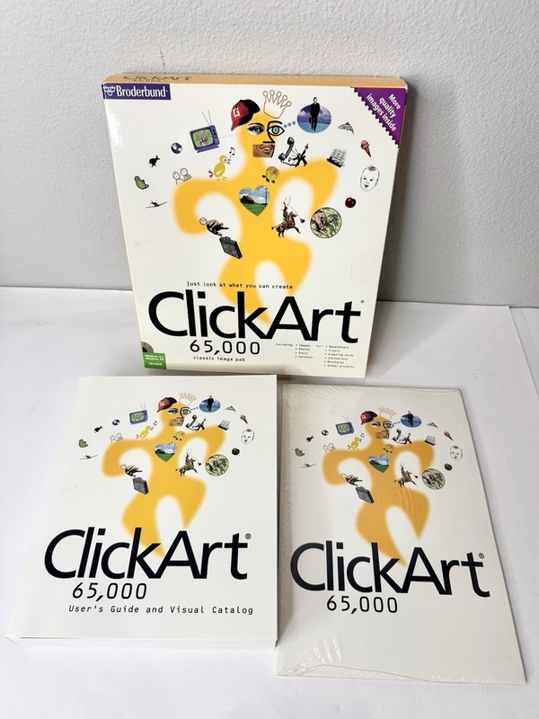 ⬆️ Broderbund ClickArt 65000 CD-ROM Windows 95 Vintage Graphic Software gallery