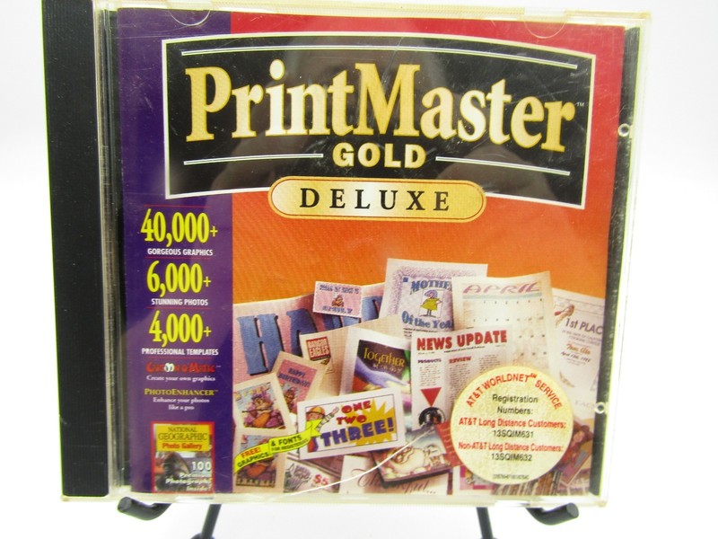 PrintMaster Gold Deluxe v4.0 CD-ROM (1997) Mindscape Windows 95 3.1 Vintage