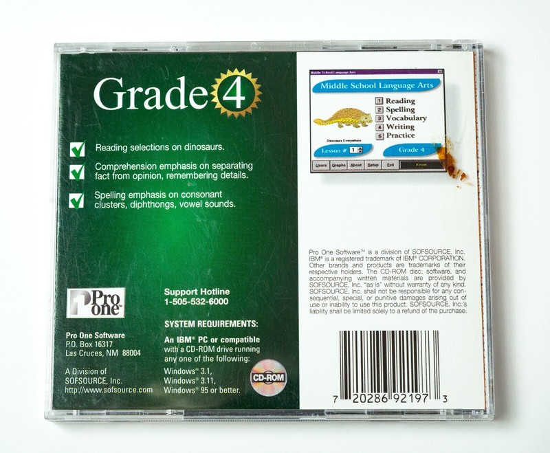 Language Arts Grade 4, 5, 6, 7 & 8 CD Pro One Multimedia Middle School Vintage gallery