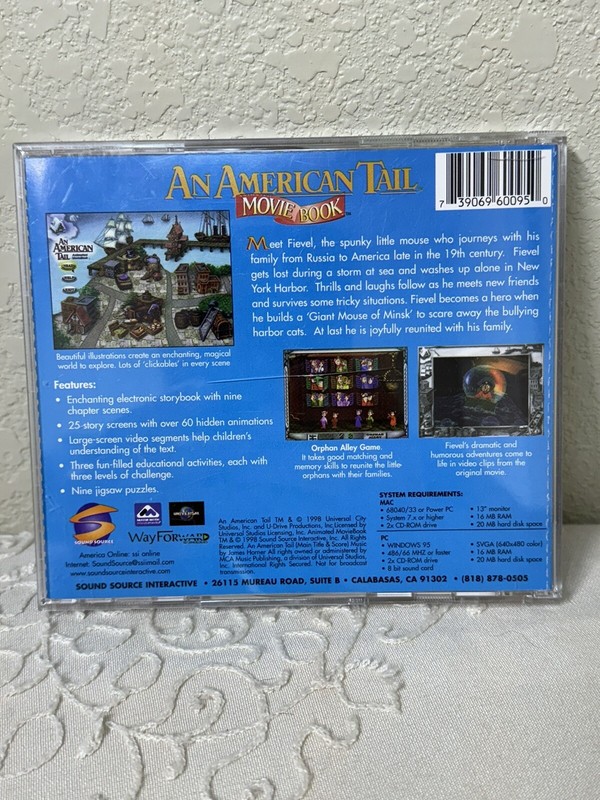 An American Tail Animated Movie Book (PC, 1998) By Sound Source Computer Game gallery