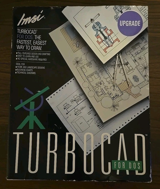 IMSI TurboCAD The Fastest, Easiest Way to Draw For DOS IBM 5.25 Disks + Extras