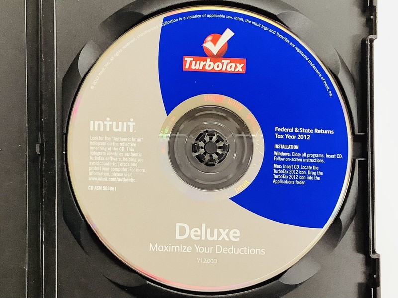 Turbotax 2012 Deluxe. Federal and State + Federal E-file (Win/Mac) LN gallery